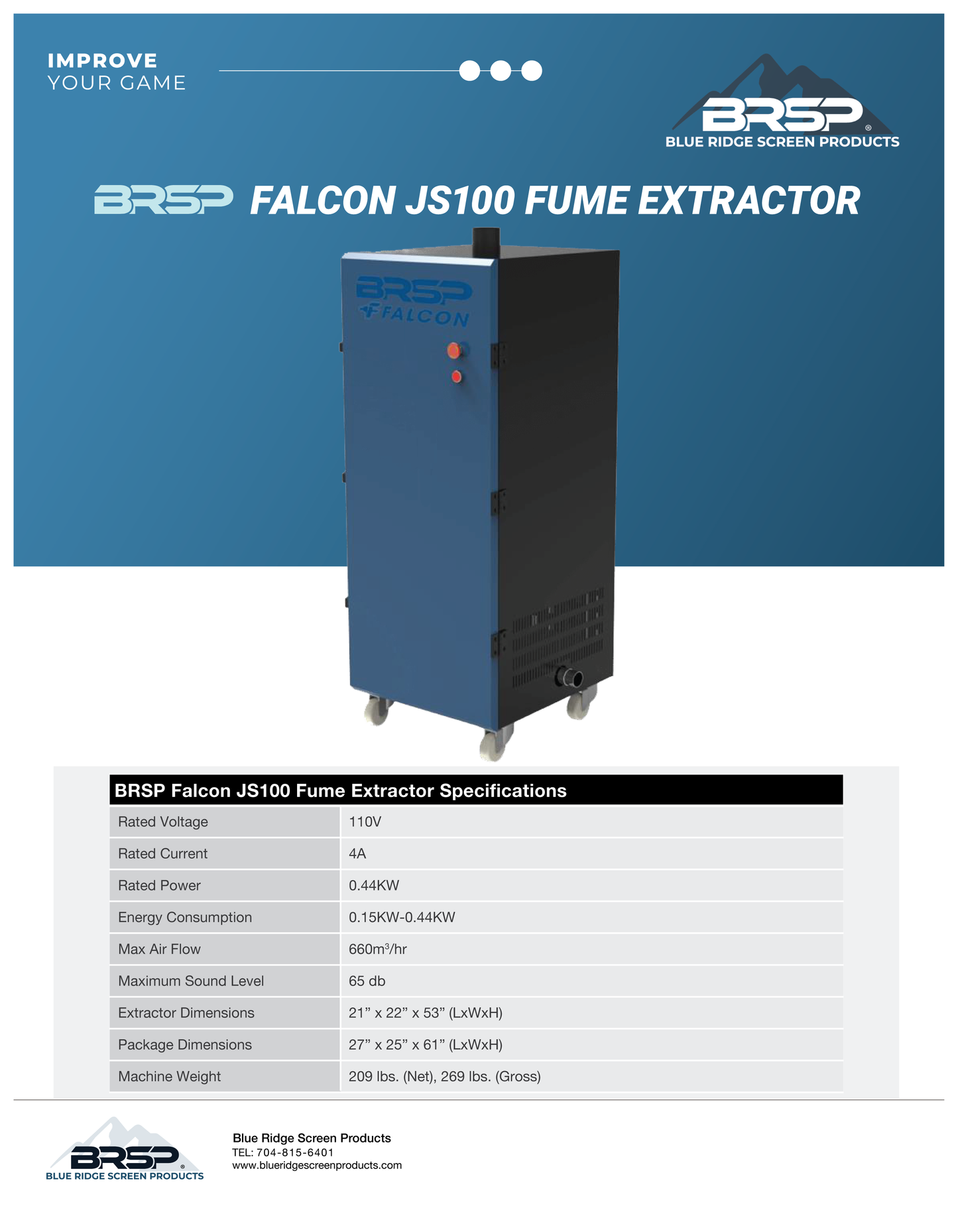 BRSP Falcon JS-100 External Fume Extractor