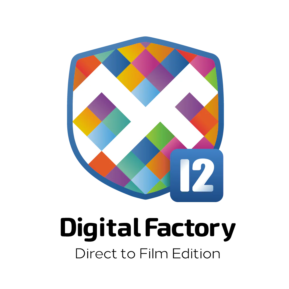 Colorful logo with 'Digital Factory' text on a white background