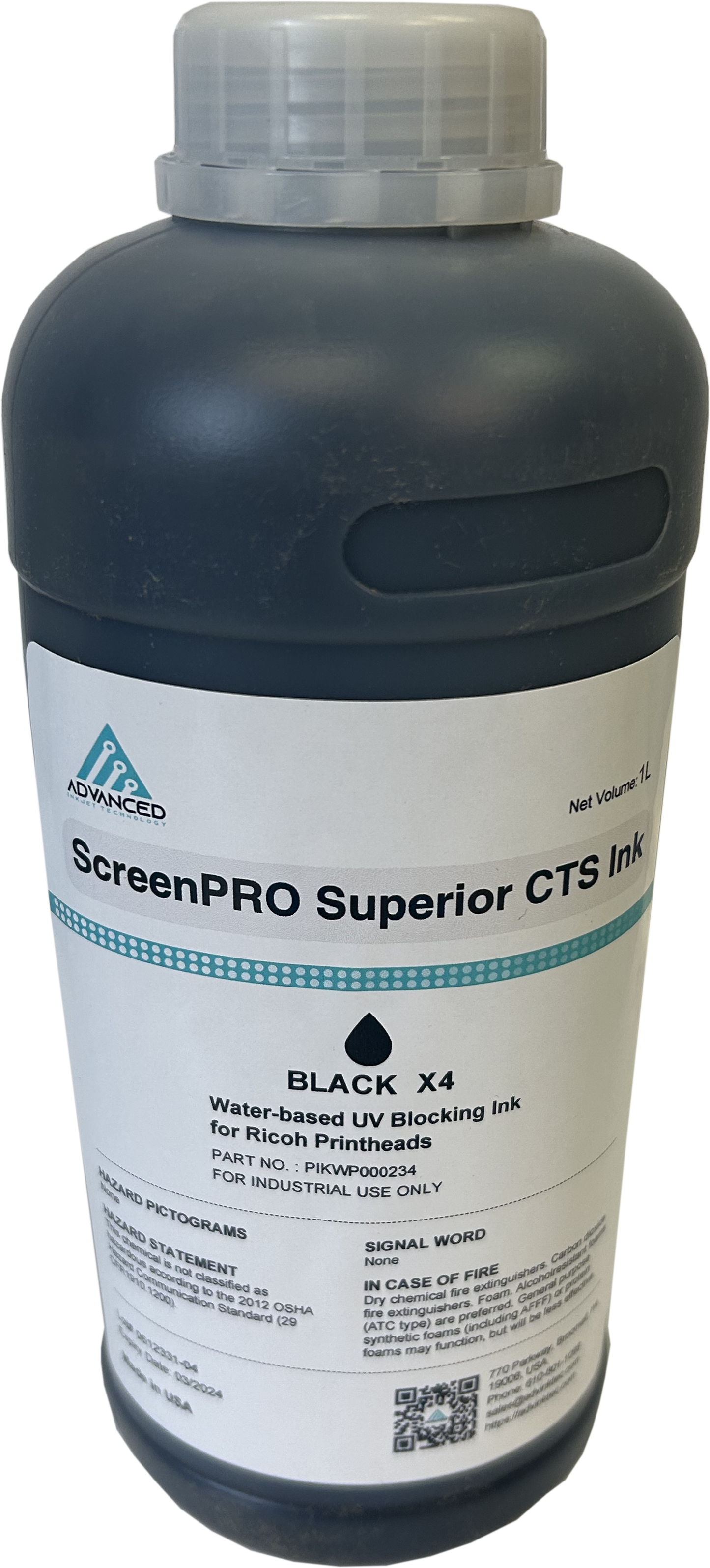 Advanced Inkjet Technology X-4 High Density UV Blocking Ink (1 LT ea)