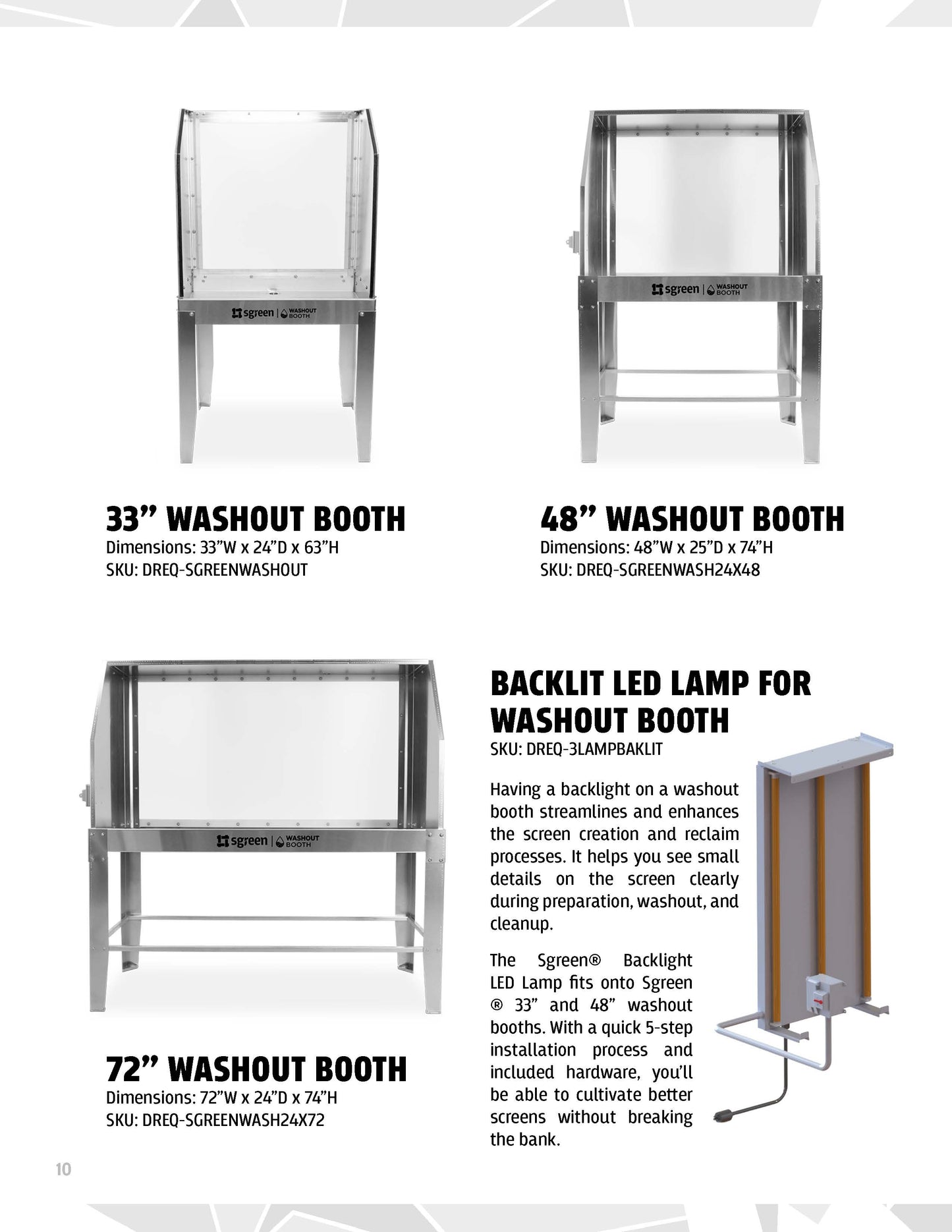 48" Washout Booth w/ Backlit System