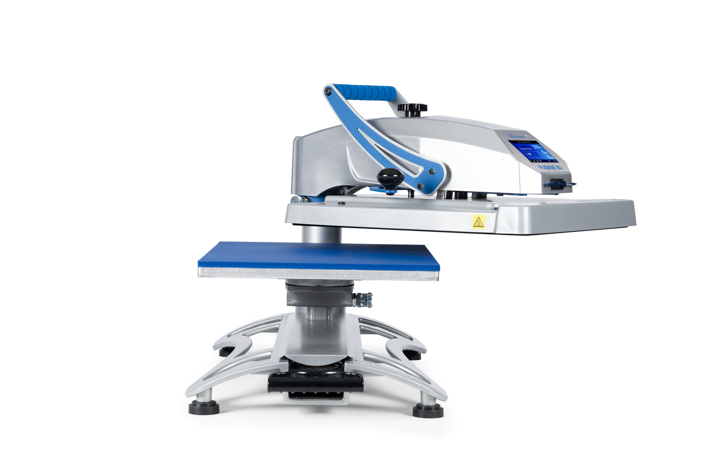 Silver heat press with platen open