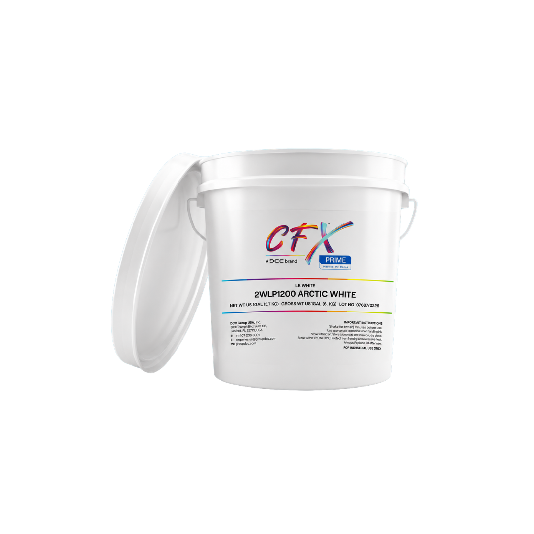 CFX Arctic White low-bleed white plastisol screen printing ink for cotton polyester blends