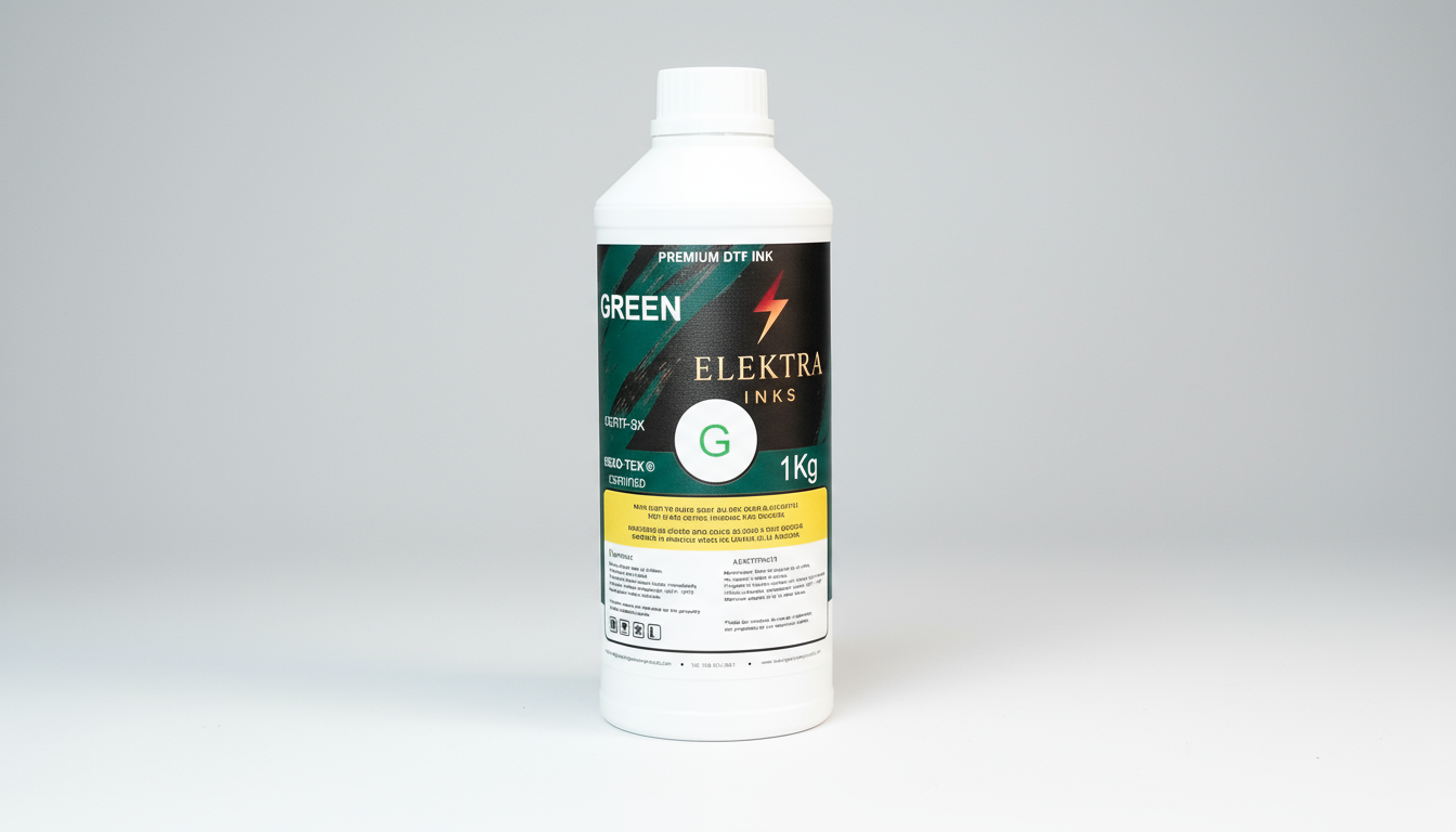 bottle of elektra ink with a label on a white background