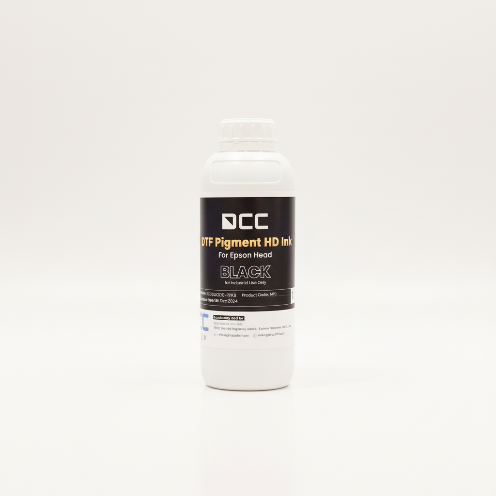 White ink cartridge with a black label on a white background