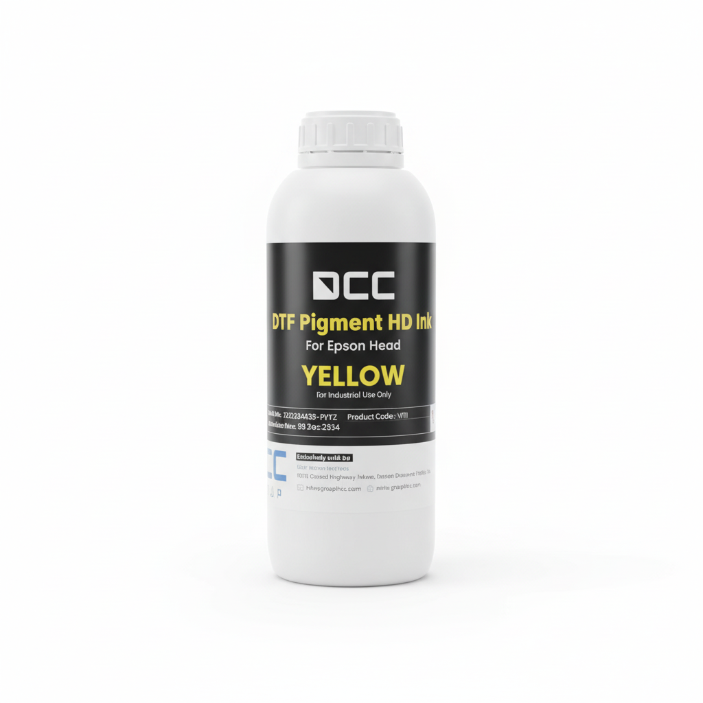 DCC Dye Pigment HD Ink bottle for Epson Head on a white background