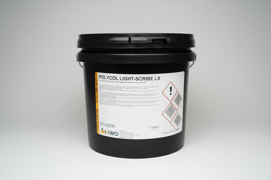 Black container labeled 'Polycol Light Scribe LX' with a white label on a dark background.