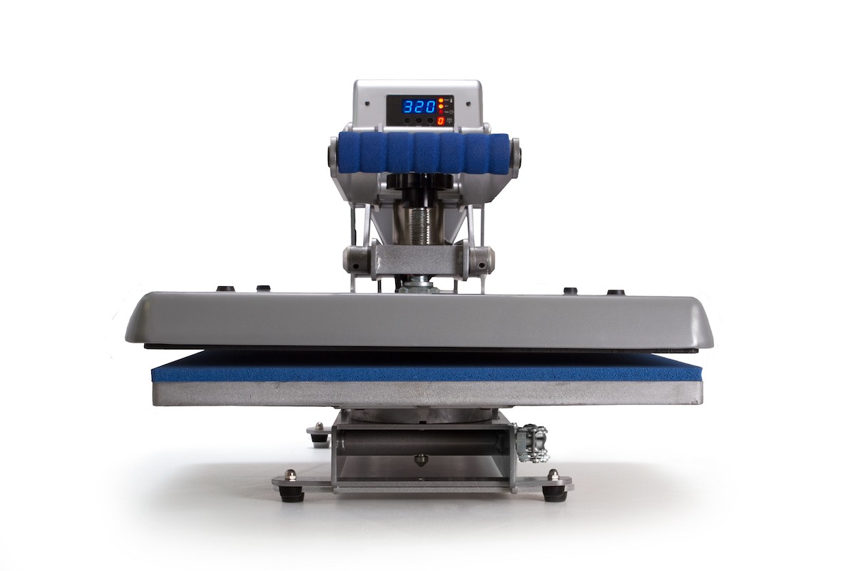Press machine with digital display on a white background